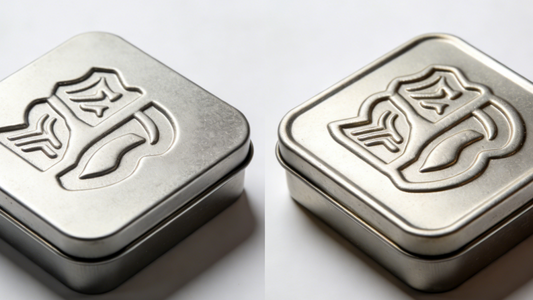 Tinplate Box Design Tip: Engraving vs. Embossing — Know the Difference for Better Branding!